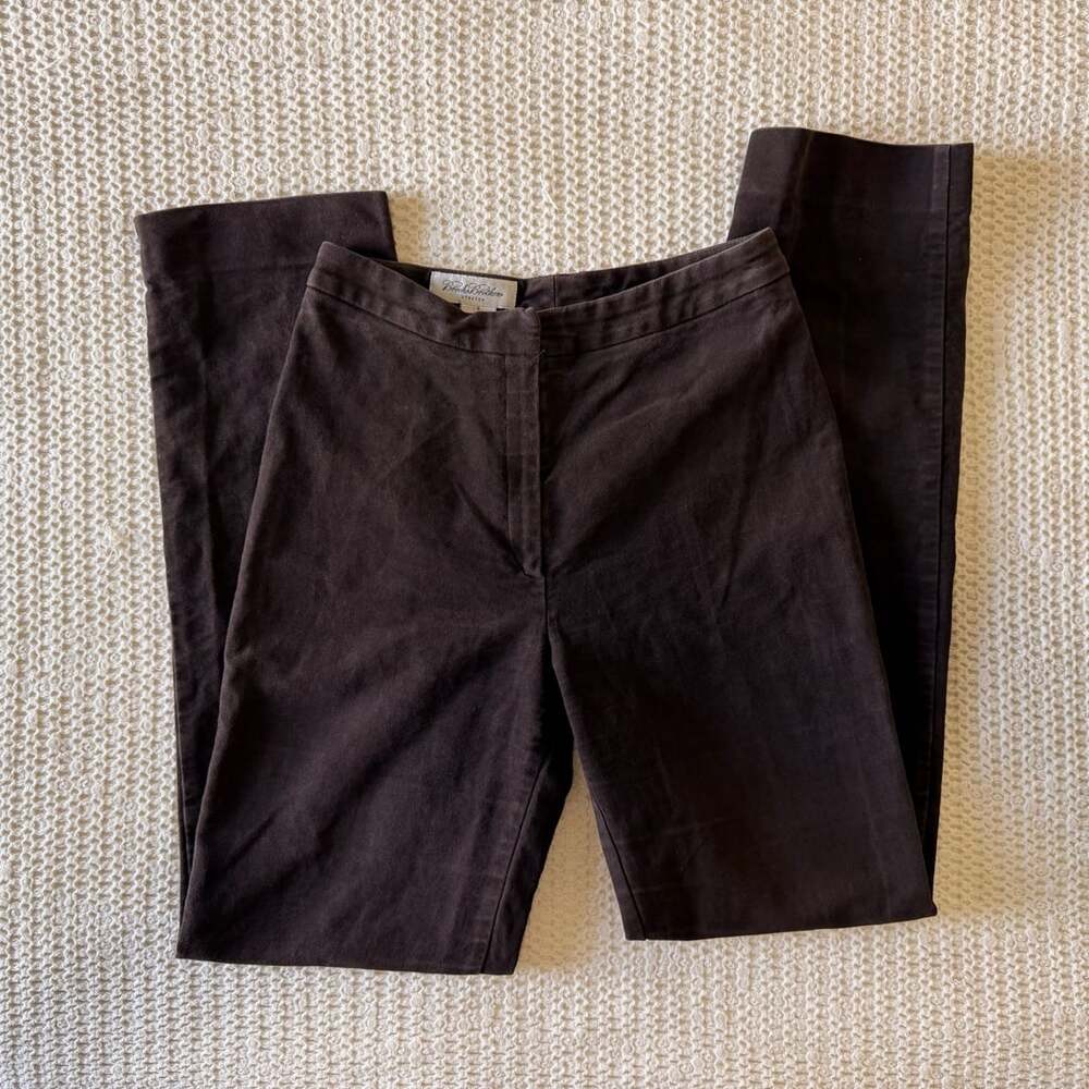 Brooks Brothers Stretch Flat Front Dress Pants Size 6 Brown Vintage